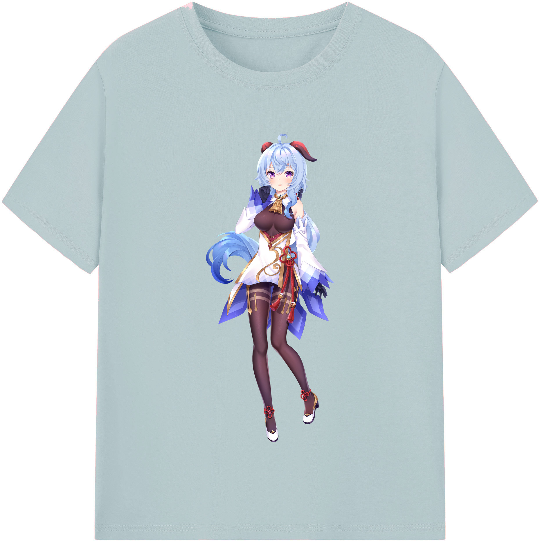 げんし神 甘雨 かんう genshin Ganyu 綿100％半袖Tシャツ（フロントプリント）